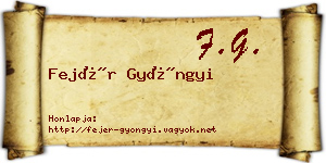 Fejér Gyöngyi névjegykártya